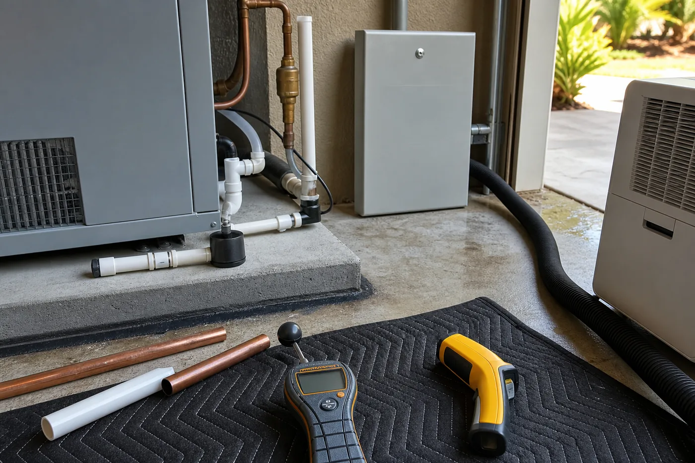 Careful plumbing craftsmanship detail